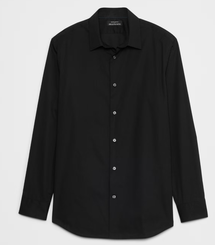 Banana Republic Mens Button Down - Solid Black