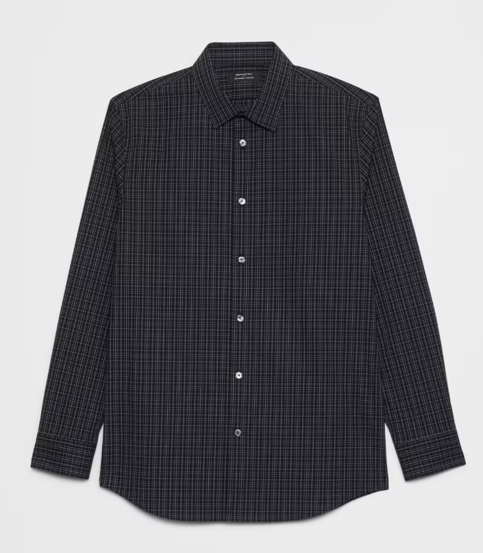 Banana Republic Mens Button Down - Black Check