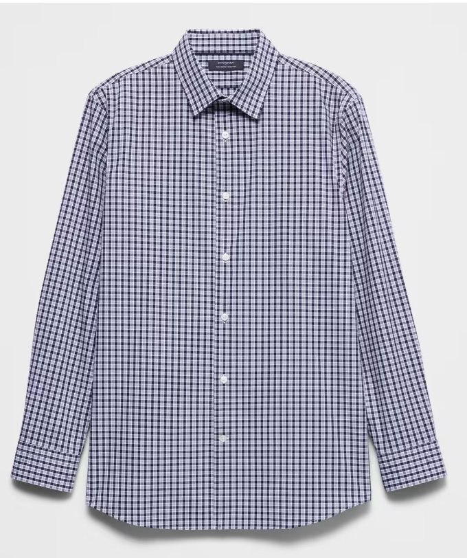 Banana Republic Mens Button Down - Navy Blue Check