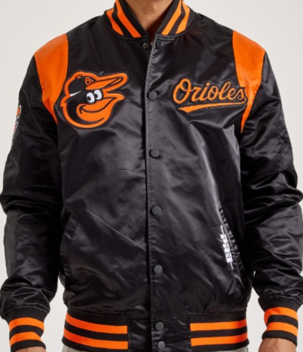 Pro Standard Baltimore Orioles Black Satin Varsity Jacket