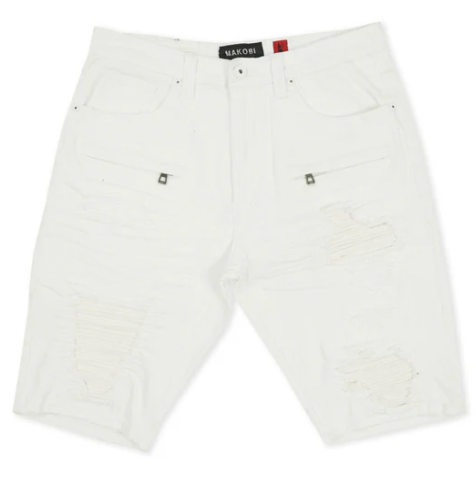 White Denim Shorts