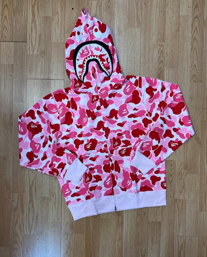 BAPE Shark Hoodie - Pink Camo