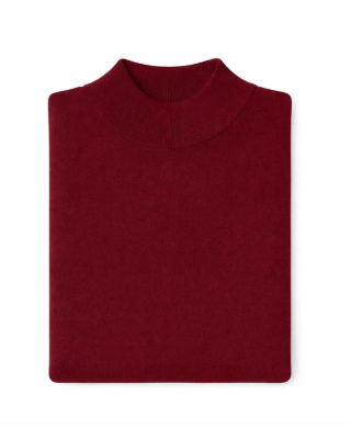 Mock Neck Sweater - Burgundy