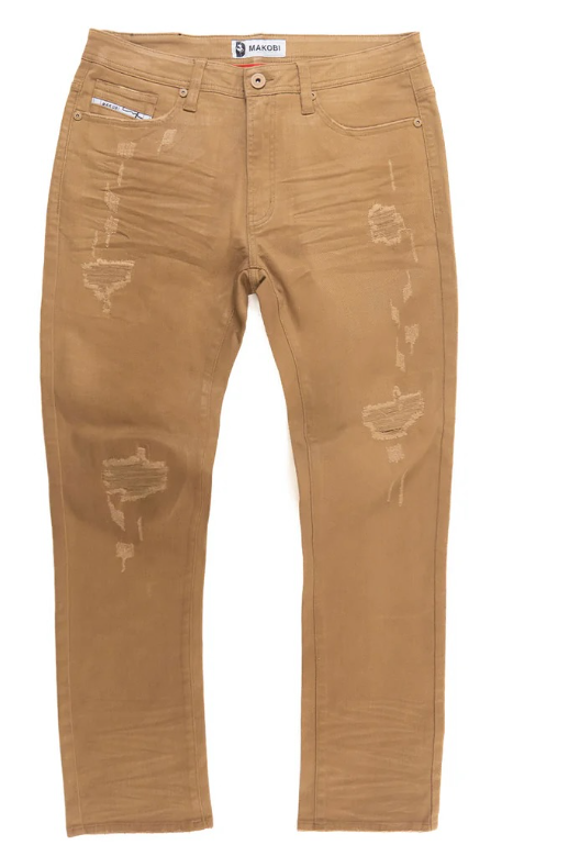 Makobi Tan Distressed Jean