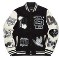 Black & White Rockstar Varsity Jacket