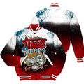 Dunkare Time Is Money Varsity Jacket - White/Red