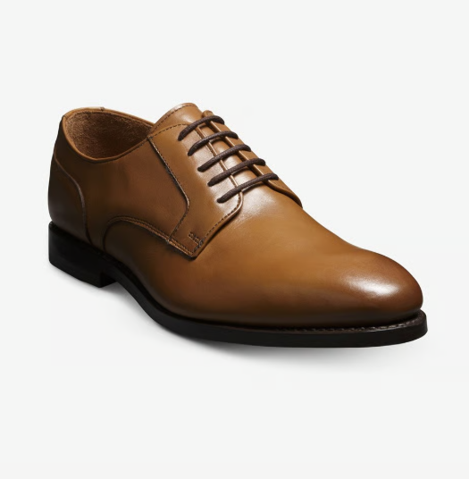 Leather Plain Toe Derby - Tan