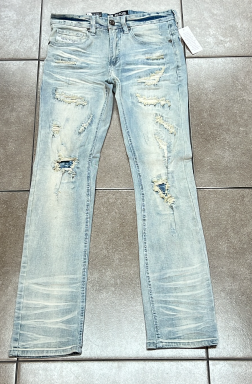 Makobi Light Blue Slim Ripped Jean