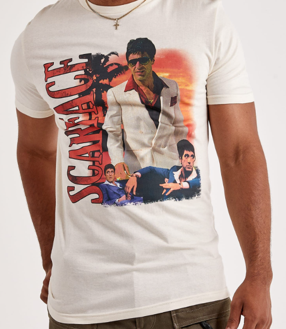 Scarface Tony Montana Sunset Graphic Tee - Cream