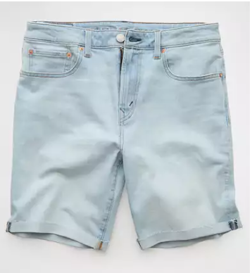 American Eagle Light Wash Cuffed Denim Shorts