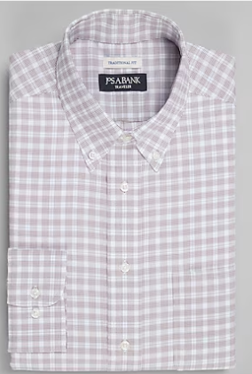 Jos. A. Bank Grey Plaid Dress Shirt
