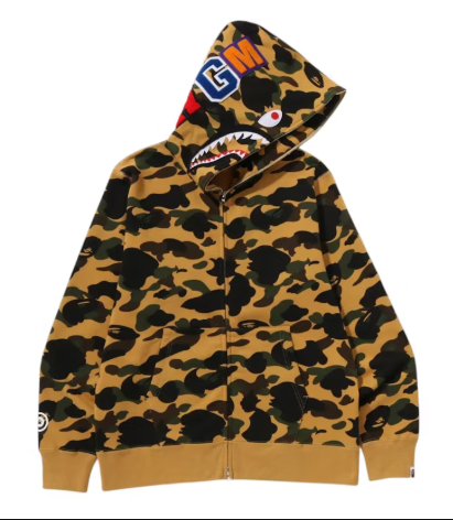 Bape Shark Full Zip Hoodie (Yellow Tan Camo)