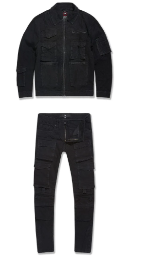 Cargo Denim Set - Black