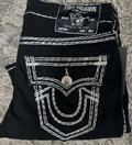 True Religion Big T Stitch Black Jeans
