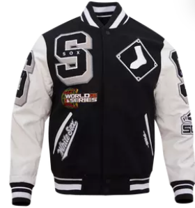 Black & White Chicago White Sox World Series Varsity Jacket