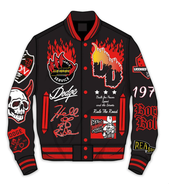 Dodge Hell Ride Varsity Jacket – Black & Red