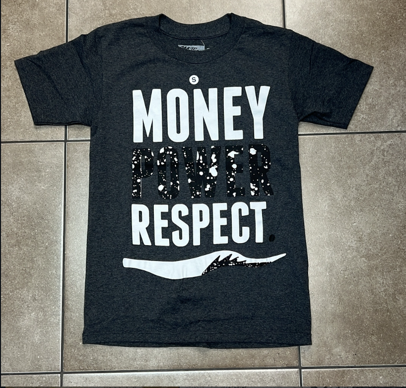 Money Power Respect Graphic Tee - Charcoal