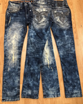 Rock Revival Jeans - Medium Wash Acid Distressed