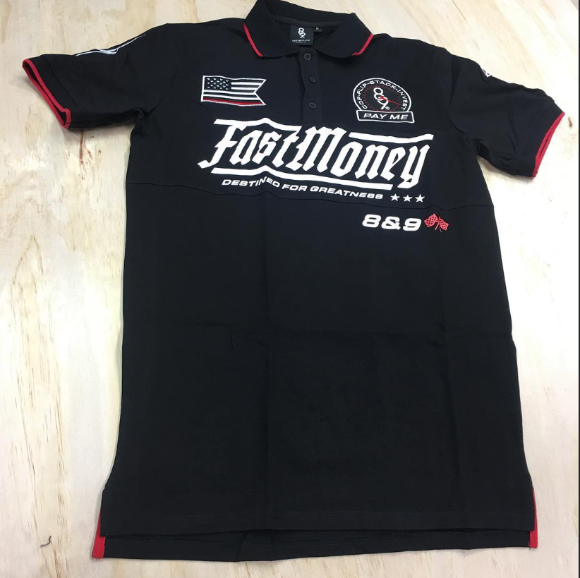 8&9 Fast Money Polo - Black