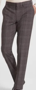 Brown Windowpane Plaid Suit Pants