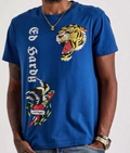 Ed Hardy Tiger & Eagle Graphic Tee (Royal Blue)