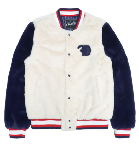 White Fur Varsity Jacket