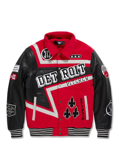 Detroit Pit Crew Varsity Jacket – Red