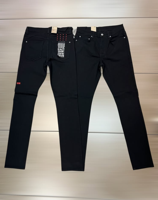 Ksubi Mens Jeans - Solid Black Skinny