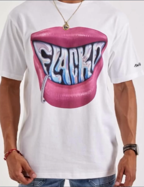 Flacko Lips Graphic Tee (White)