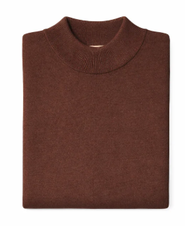 Mock Neck Sweater - Brown