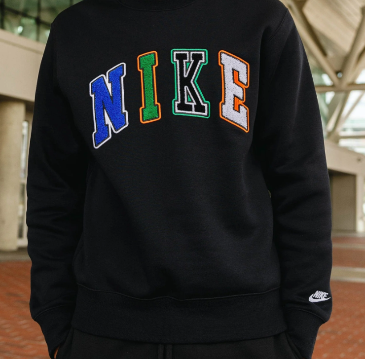 Nike Mens Crewneck - Black Multicolor Arch Logo