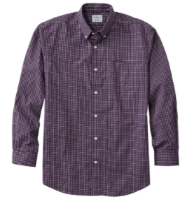 Dark Purple Gingham Casual Button-Down Shirt