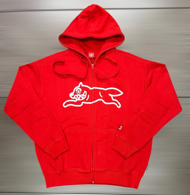 ICE CREAM BRAND Running Dog Zip-Up Hoodie - Red
