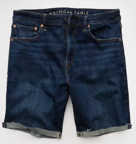American Eagle Dark Wash Cuffed Denim Shorts