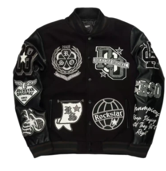All-Black Rockstar Original Varsity Jacket