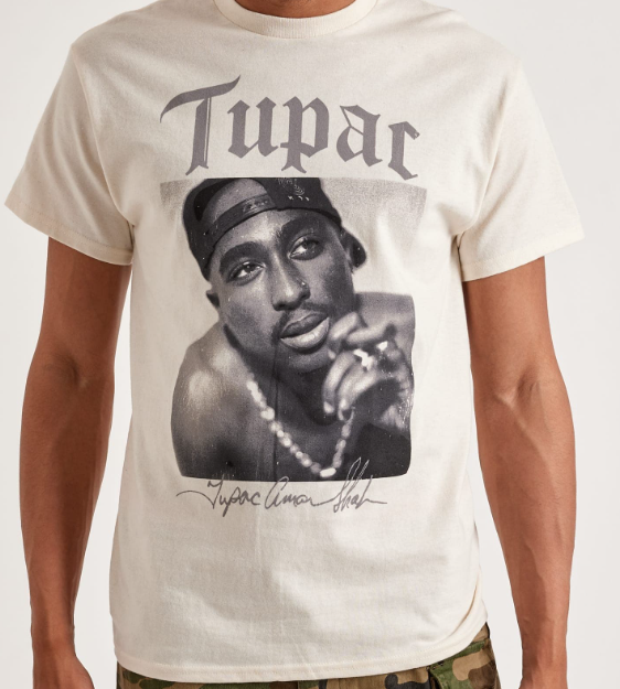 Tupac Amaru Shakur Signature Portrait Tee - Cream