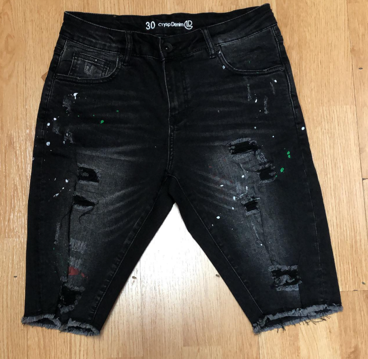 Crysp Denim Distressed Denim Shorts - Medium Wash