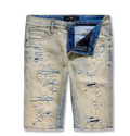 Sand Wash Distressed Denim Shorts
