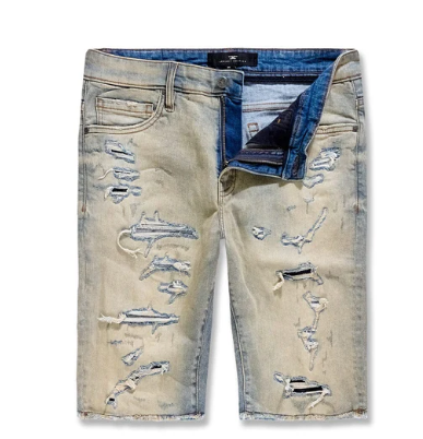 Sand Wash Distressed Denim Shorts