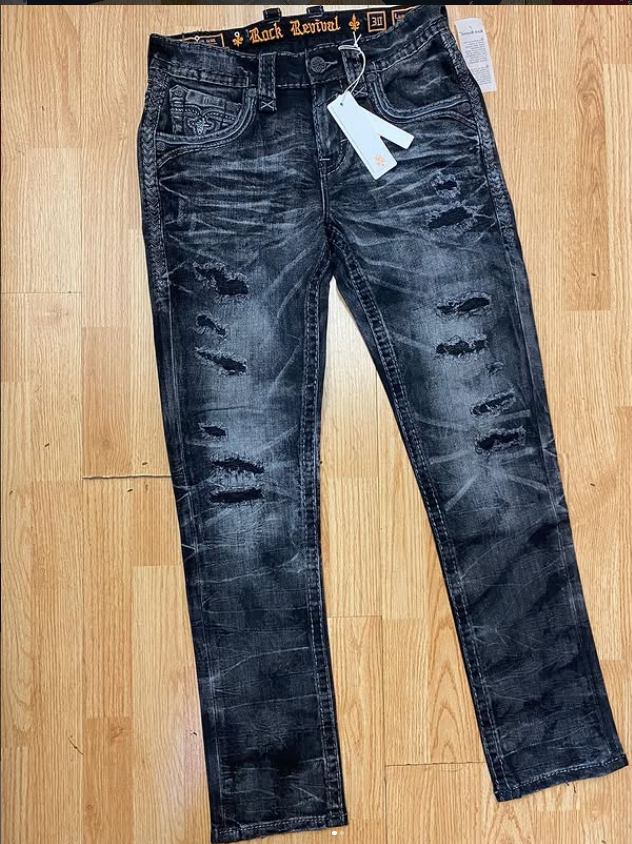 Rock Revival Jeans - Black Distressed