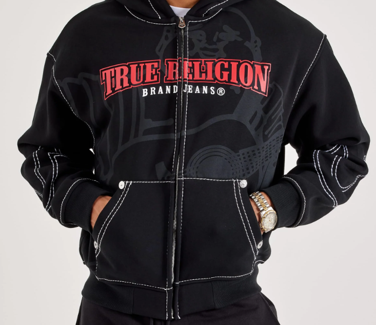 True Religion Brand Jeans Black Zip-Up Hoodie