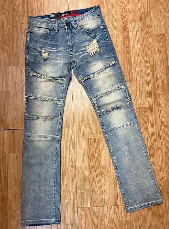 Makobi Light Blue Distressed Jeans