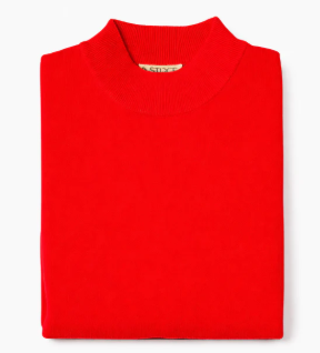 Mock Neck Sweater - Red