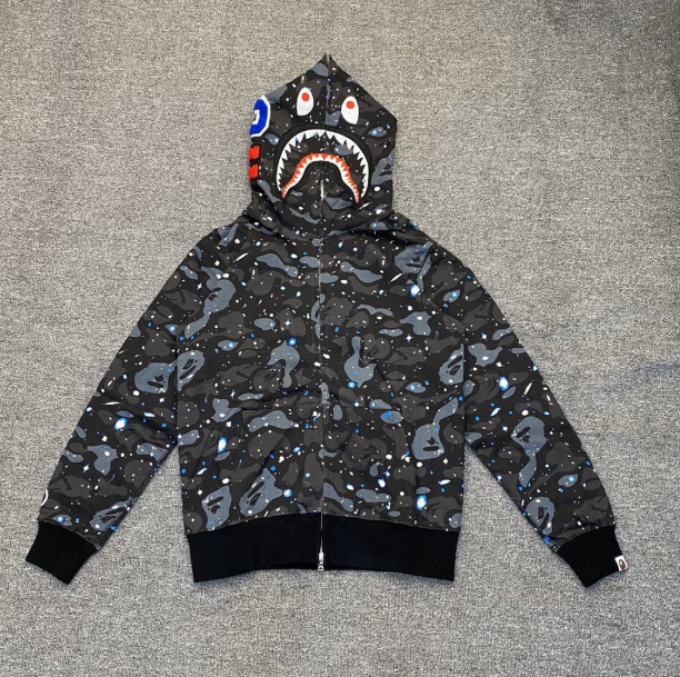Bape Shark Full Zip Hoodie (Black Galaxy Camo)