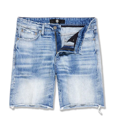 Ice Blue Washed Denim Shorts