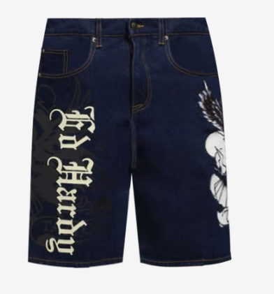 Ed Hardy Graphic Denim Shorts