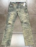 Makobi Olive Crinkle Wash Ripped Jean