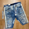 Jordan Craig Blue Paint Splatter Stripe Denim Shorts