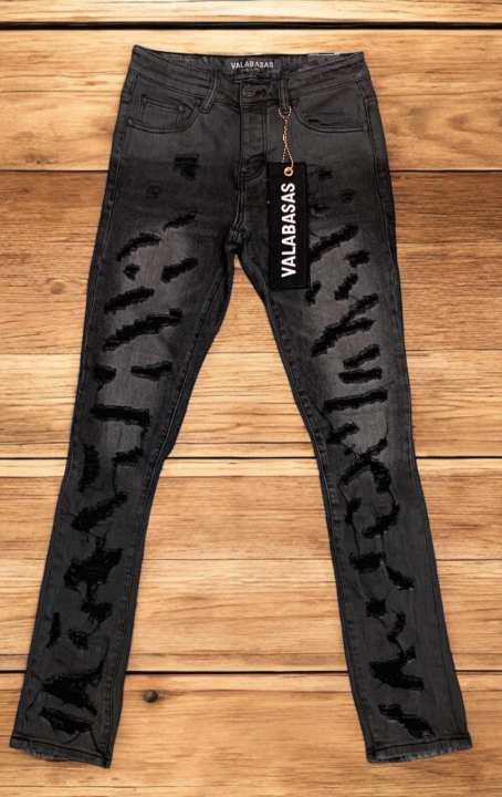 Valabasas Jeans - Black Wax Destroyed Skinny