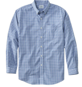 Navy Blue Gingham Casual Button-Down Shirt